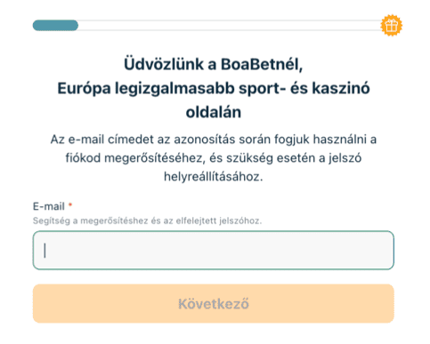 Regisztráció Boabet casino